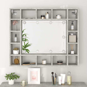 LED Spiegelschrank Betongrau 91 cm