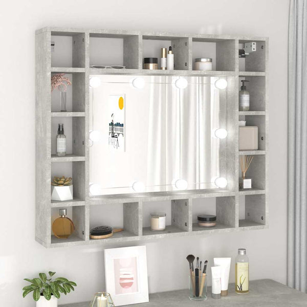LED Spiegelschrank Betongrau 91 cm