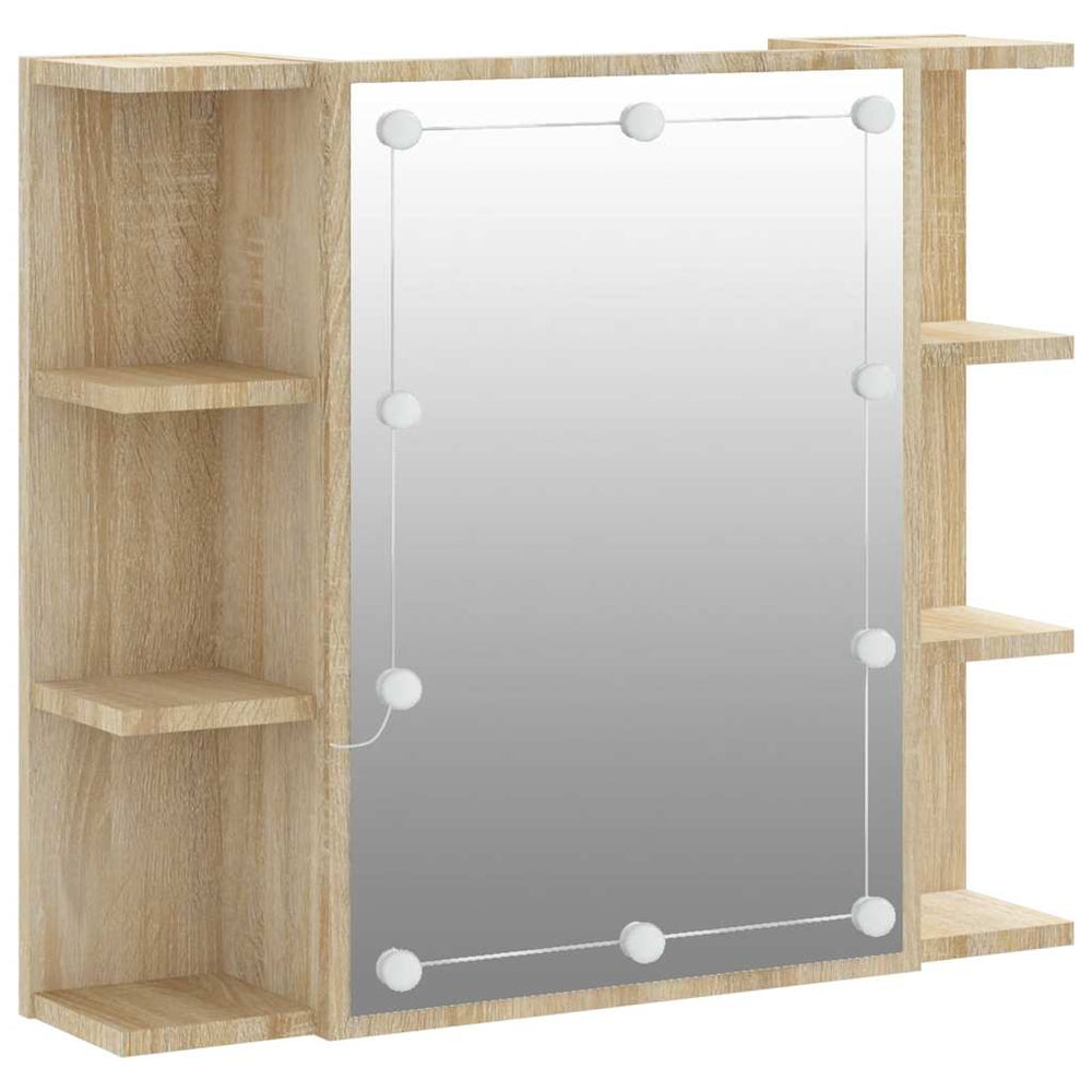 LED Spiegelschrank Sonoma Eiche 70x60 cm