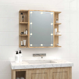 LED Spiegelschrank Sonoma Eiche 70x60 cm
