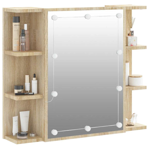 LED Spiegelschrank Sonoma Eiche 70x60 cm