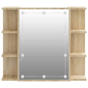 LED Spiegelschrank Sonoma Eiche 70x60 cm