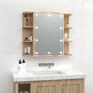 LED Spiegelschrank Sonoma Eiche 70x60 cm
