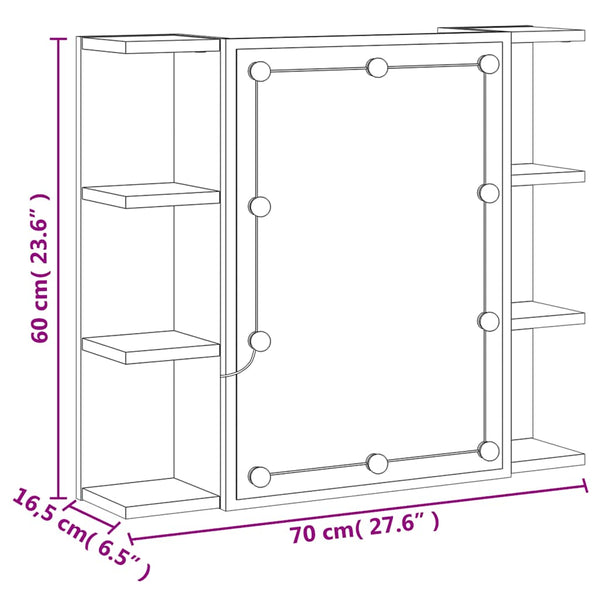LED Spiegelschrank Betongrau 70x60 cm