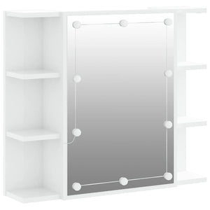LED Spiegelschrank Hochglanz Weiß 70x60 cm