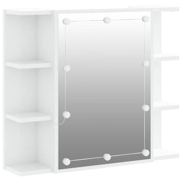 LED Spiegelschrank Hochglanz Weiß 70x60 cm