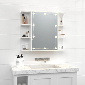 LED Spiegelschrank Hochglanz Weiß 70x60 cm