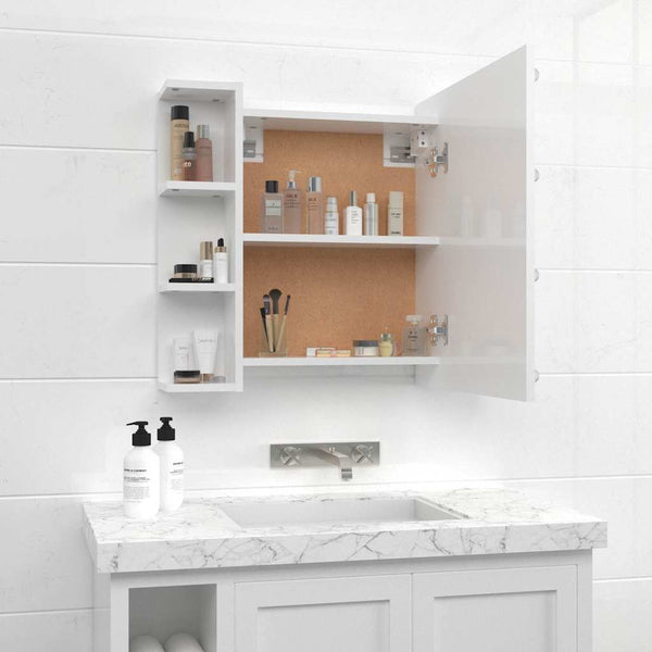 LED Spiegelschrank Hochglanz Weiß 70x60 cm