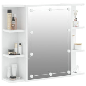 LED Spiegelschrank Hochglanz Weiß 70x60 cm