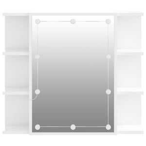 LED Spiegelschrank Hochglanz Weiß 70x60 cm