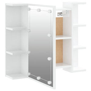 LED Spiegelschrank Hochglanz Weiß 70x60 cm