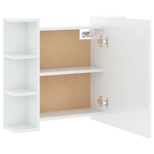 LED Spiegelschrank Hochglanz Weiß 70x60 cm