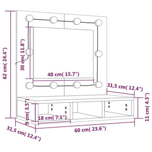 LED Spiegelschrank Weiß 60 cm