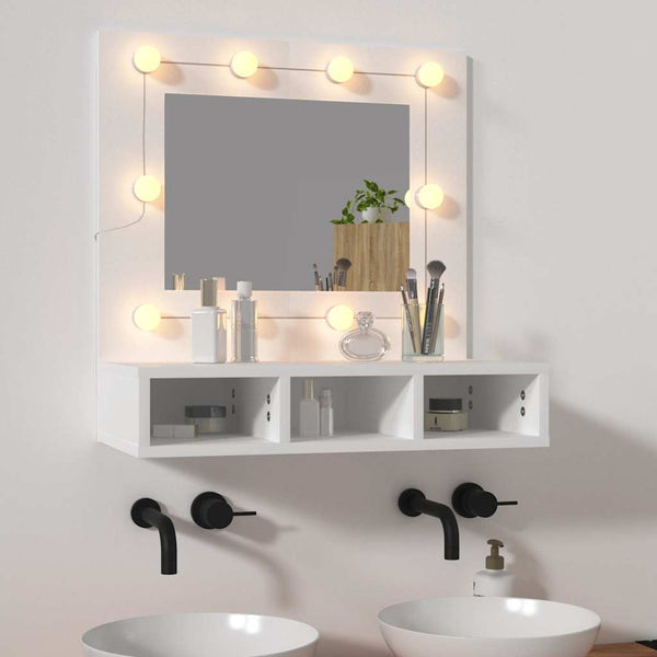 LED Spiegelschrank Weiß 60 cm