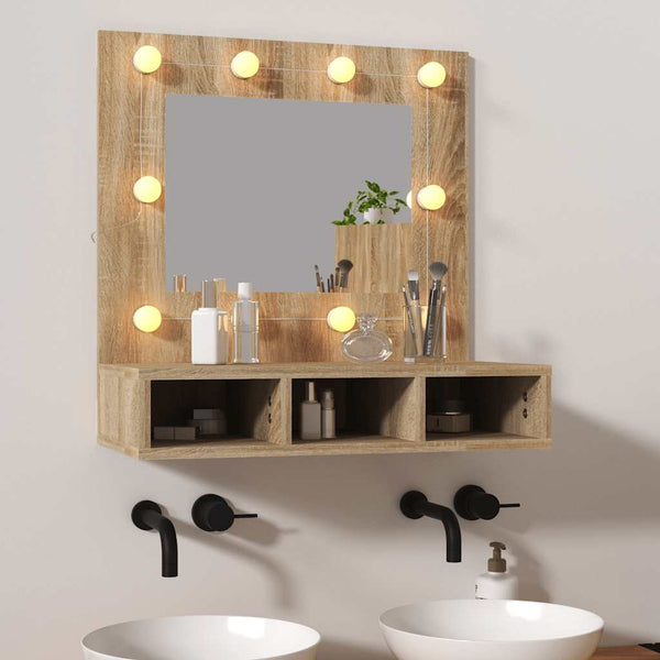 LED Spiegelschrank Sonoma Eiche 60 cm