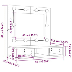 LED Spiegelschrank Betongrau 60cm