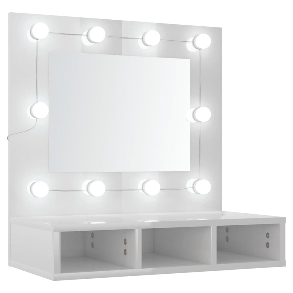 vidaXL LED Mirror Cabinet High Gloss White 60x31.5x62 cm