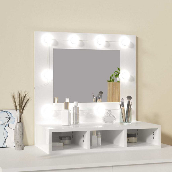 LED Spiegelschrank, Hochglanz Weiß, 60 cm