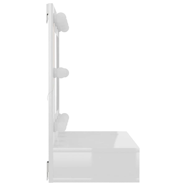 LED Spiegelschrank, Hochglanz Weiß, 60 cm