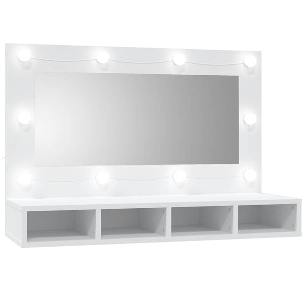 LED Spiegelschrank Weiß 90x62 cm