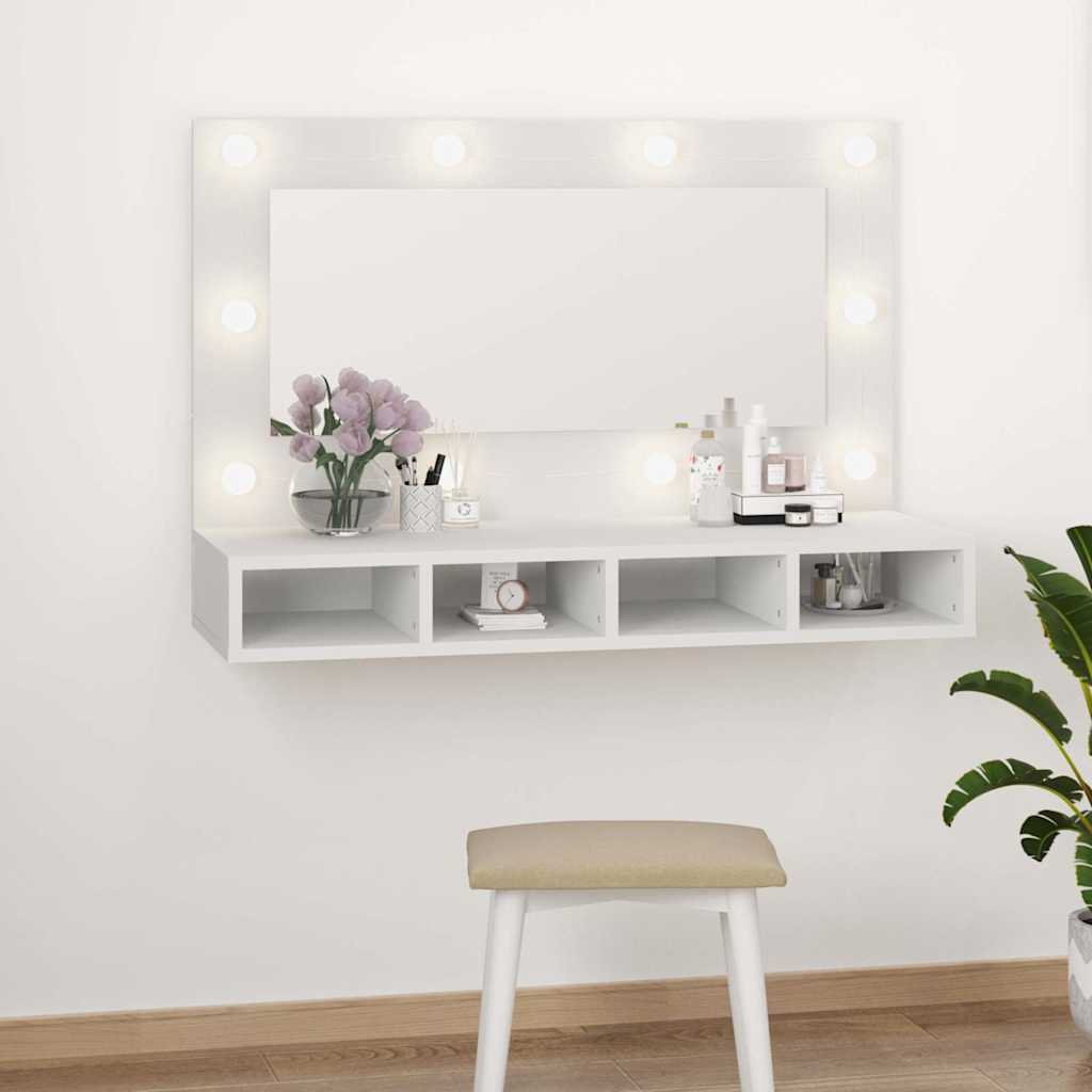 LED Spiegelschrank Weiß 90x62 cm