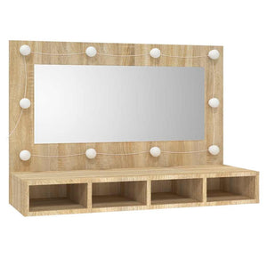 LED Spiegelschrank Sonoma-Eiche 90cm