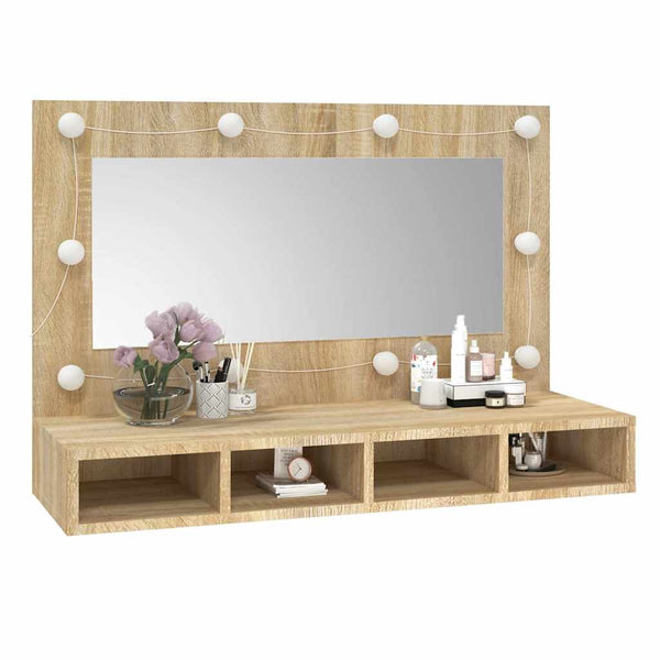 LED Spiegelschrank Sonoma-Eiche 90cm