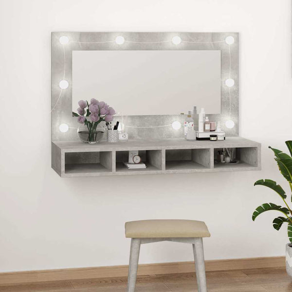 LED Spiegelschrank Betongrau 90cm