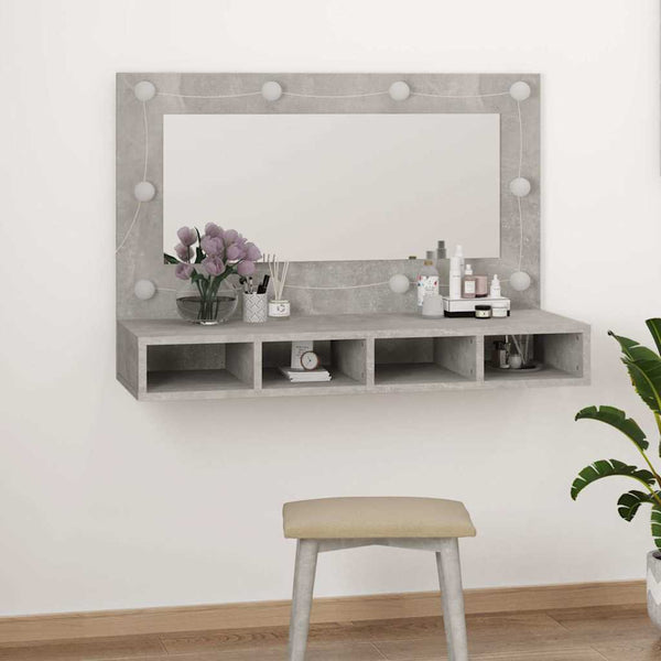 LED Spiegelschrank Betongrau 90cm