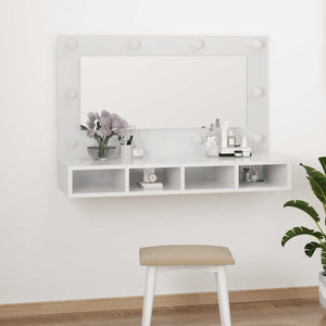 LED Spiegelschrank Hochglanz Weiß 90cm