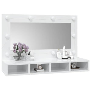 LED Spiegelschrank Hochglanz Weiß 90cm