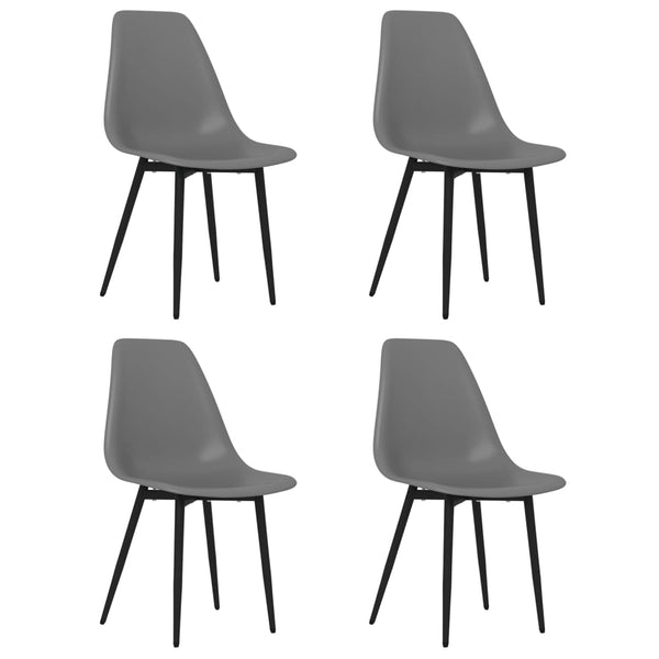 vidaXL Chaises de salle à manger 4 pcs Gris PP