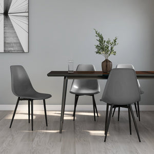 vidaXL Chaises de salle à manger 4 pcs Gris PP
