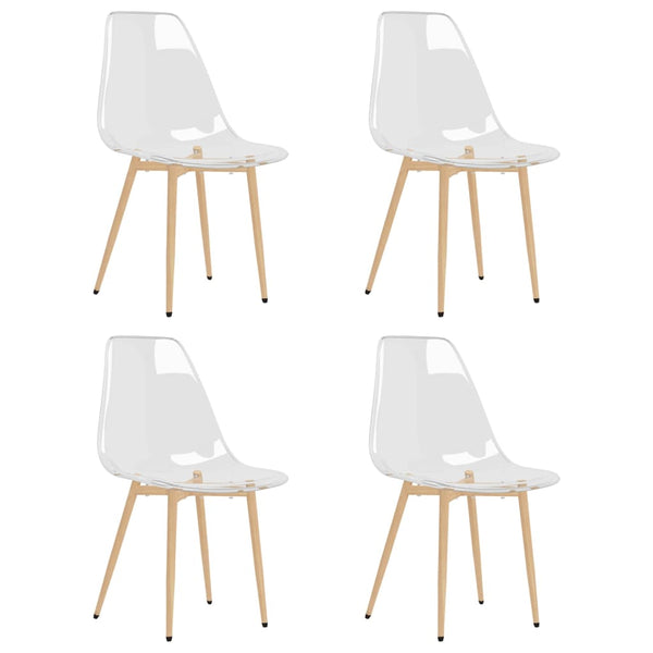 vidaXL Dining Chairs 4 pcs Transparent PET