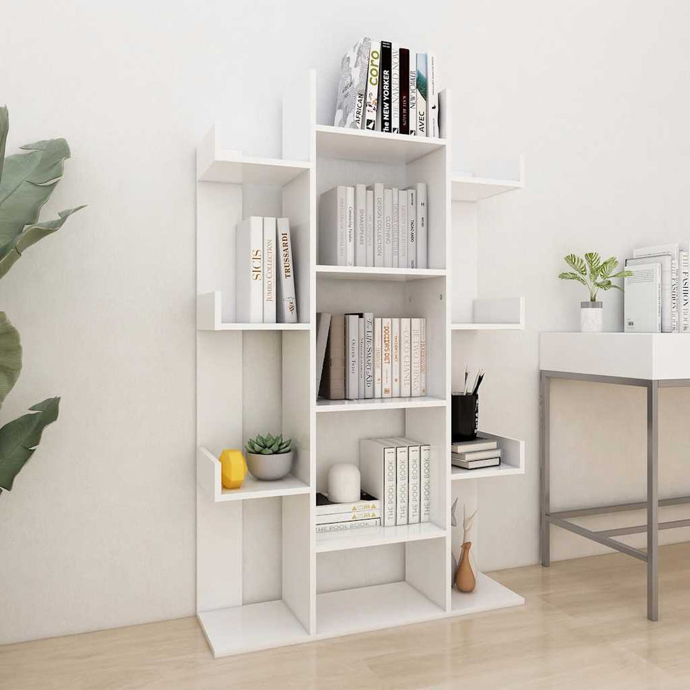 Weißes Bücherregal 86x25,5x140cm