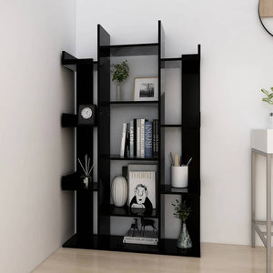Schwarzes Bücherregal 86x25,5x140 cm
