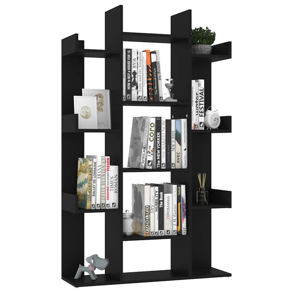 Schwarzes Bücherregal 86x25,5x140 cm