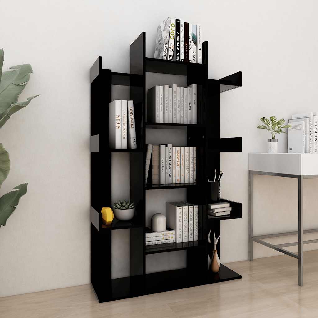 Schwarzes Bücherregal 86x25,5x140 cm