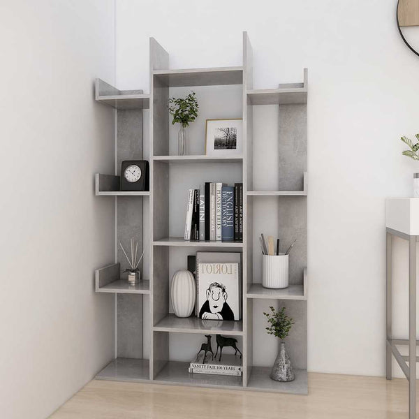 Betongraues Bücherregal, 86x25,5x140 cm