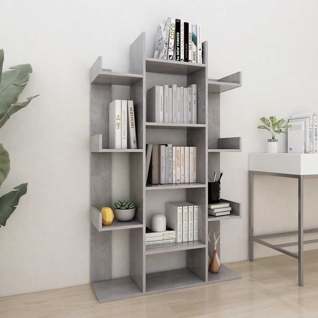 Betongraues Bücherregal, 86x25,5x140 cm