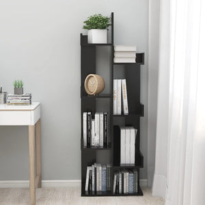 Schwarzes Bücherregal 48x25,5x140 cm