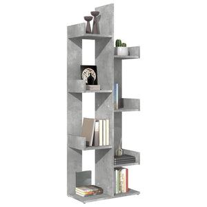 Betongraues Bücherregal, 140 cm hoch