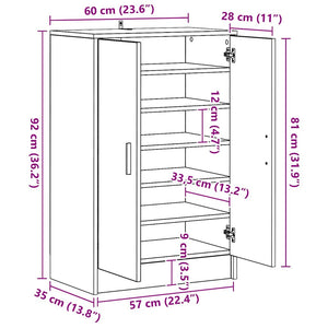 Weißer Schuhschrank 60 cm