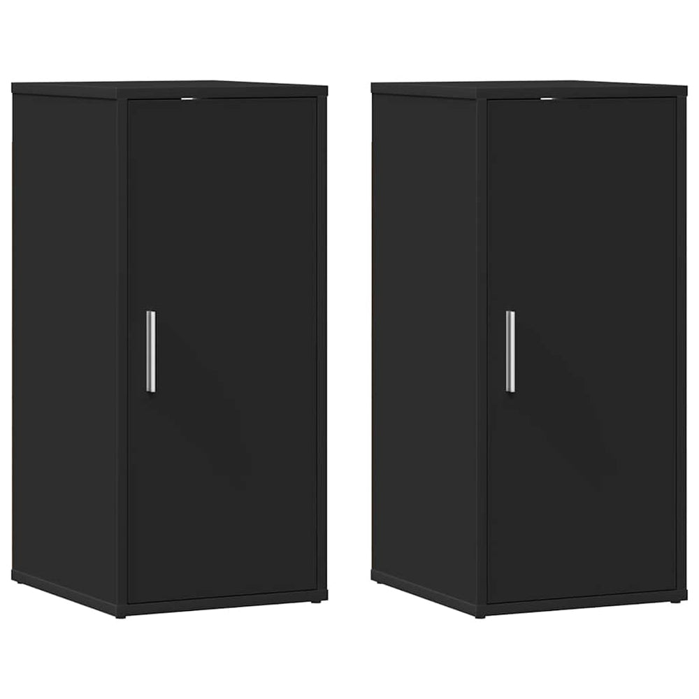 vidaXL Shoe Cabinets 2 pcs Black 32x35x70 cm Engineered Wood