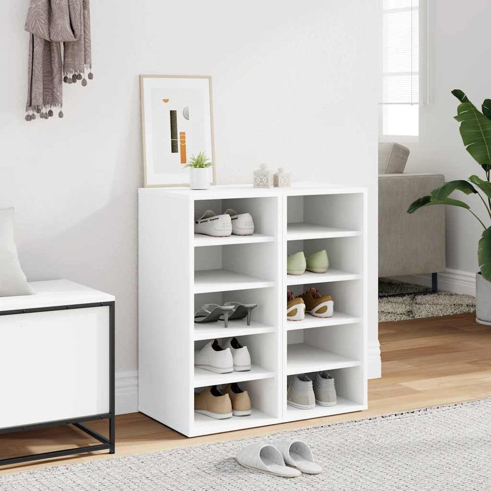 Schuhschränke Weiß Holz 2er Set