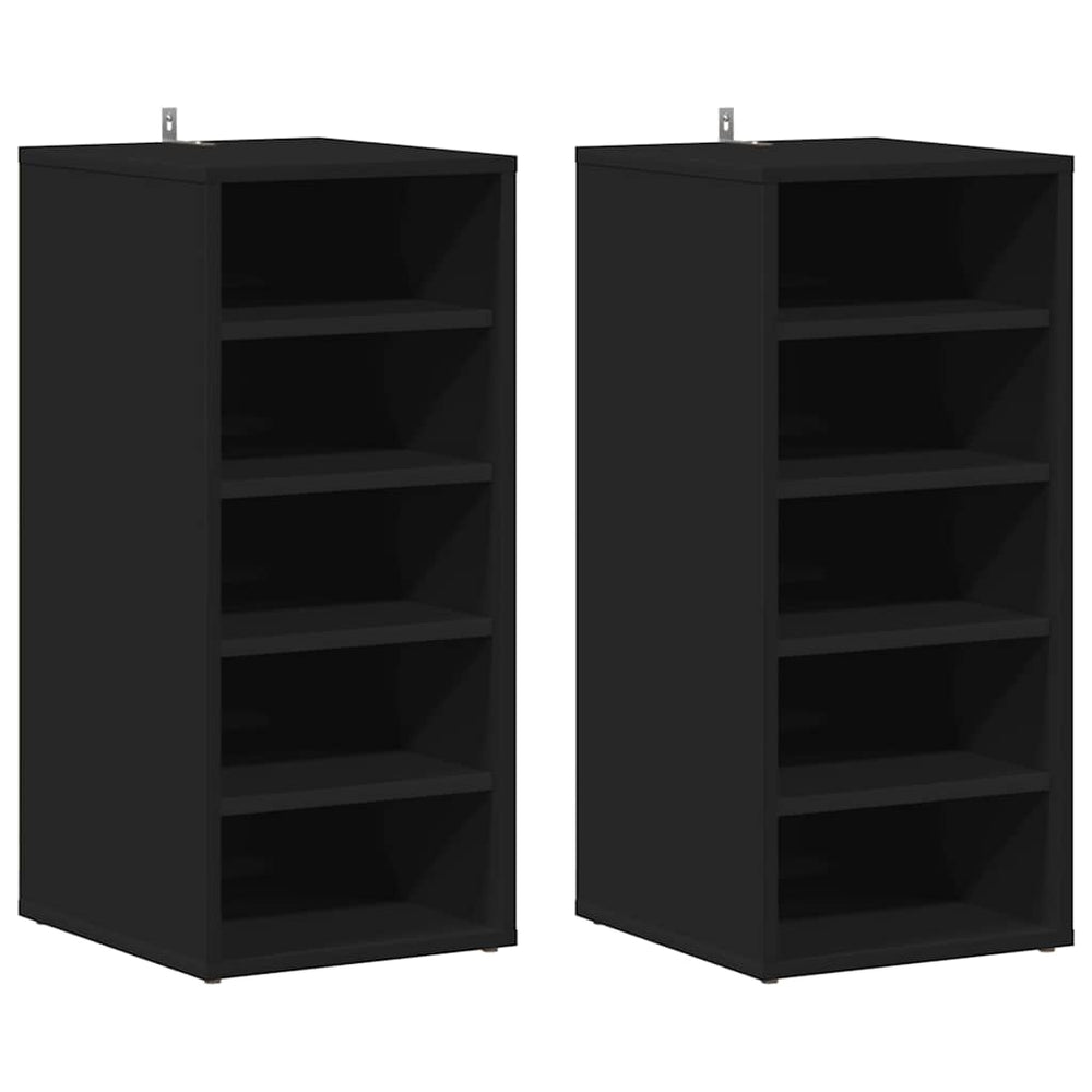 Schuhschränke Schwarz, 2er Set