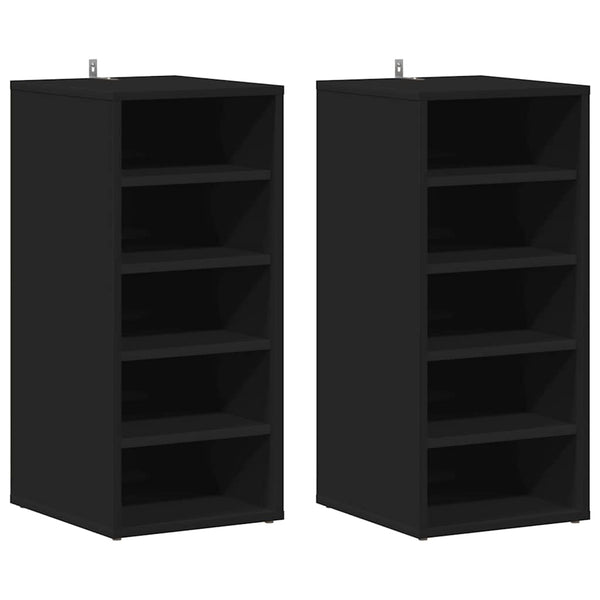 Schuhschränke Schwarz, 2er Set