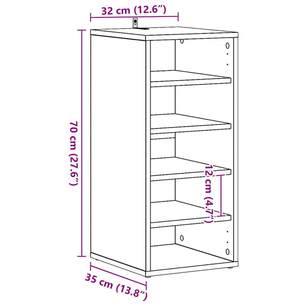 Schuhschrank Betongrau Holz 70cm