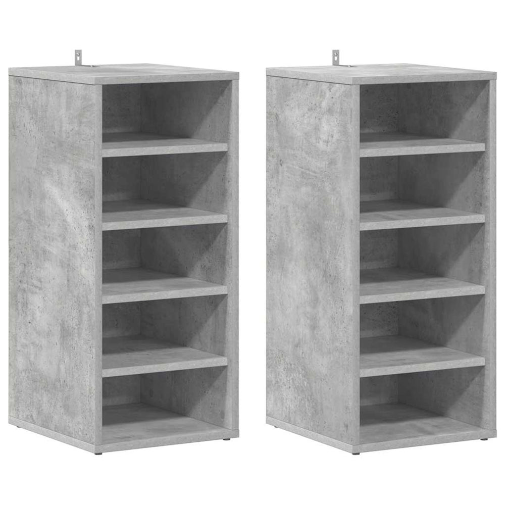 2er-Set Schuhschränke Betongrau