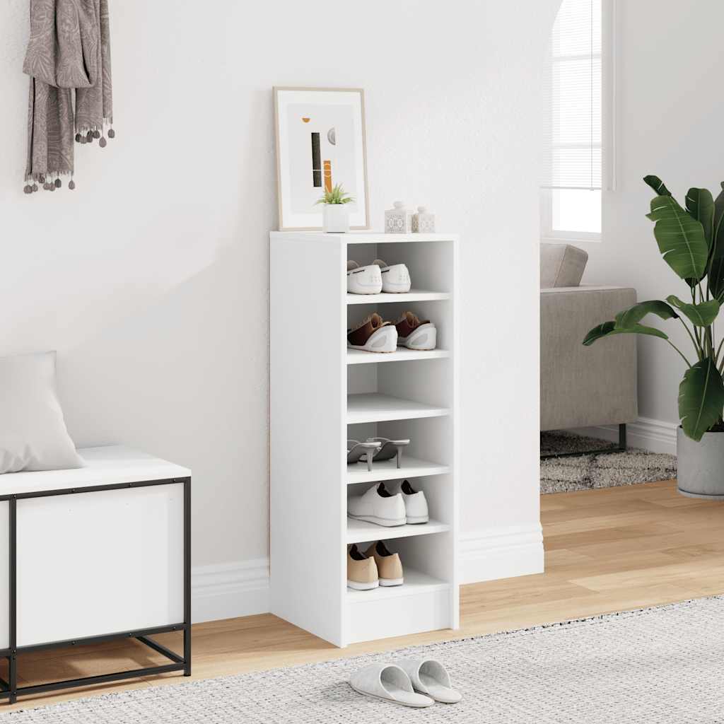 Weißer Schuhschrank mit 6 Fächern